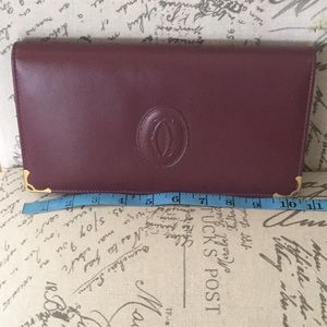 Vintage Cartier wine clutch hardware accents 10x6